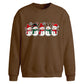 Line of five smiling snowmen Christmas Oversized Sweatshirt
