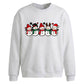 Line of five smiling snowmen Christmas Oversized Sweatshirt