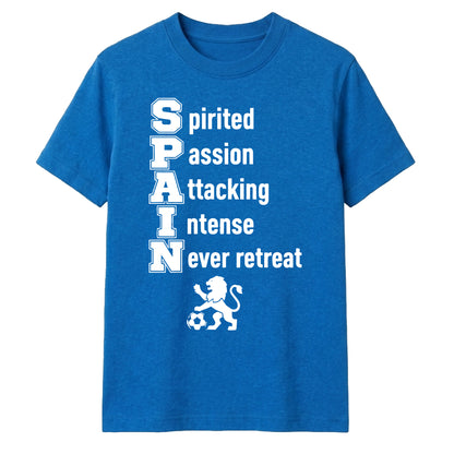 Lion Crest Acronym Spain Football Tournament Unisex T-Shirt
