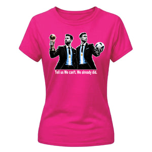 Lionel Messi Suit Football Champions Graphic Ladies T-Shirt