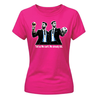 Lionel Messi Suit Football Champions Graphic Ladies T-Shirt