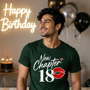 Lipstick Print New Chapter 18 Birthday Unisex T-Shirt