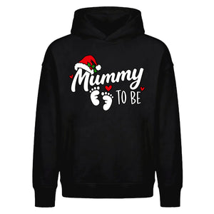 Lovable mummy to be baby feet Christmas Oversized Hoodie