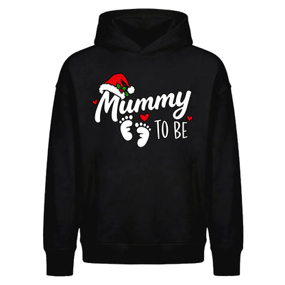 Lovable mummy to be baby feet Christmas Oversized Hoodie