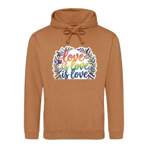 Love Is Love Leafy Flags Trio Pride Month Unisex Hoodie