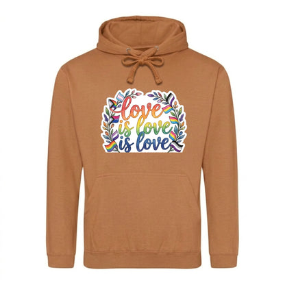 Love Is Love Leafy Flags Trio Pride Month Unisex Hoodie