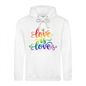 Love Is Love Whimsical Script Pride Month Unisex Hoodie