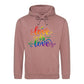 Love Is Love Whimsical Script Pride Month Unisex Hoodie