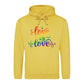 Love Is Love Whimsical Script Pride Month Unisex Hoodie