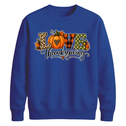 Love thanksgiving pattern art Thanksgiving Unisex Sweatshirt