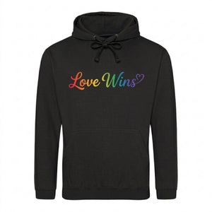 Love Wins Spectrum Calligraphy Pride Month Unisex Hoodie