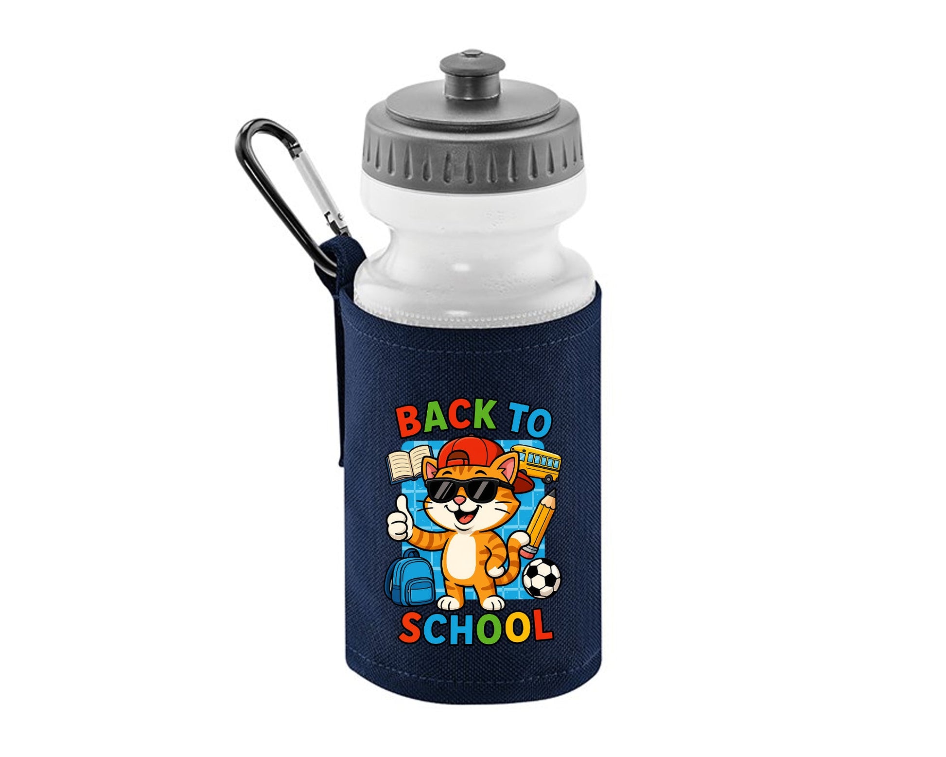 Back To School Water Bottle, Cute Cat Design For Girls & Kids, BPA-Free, Reusable & Leakproof, Perfect For Cat Lovers Water Bottle M8485
