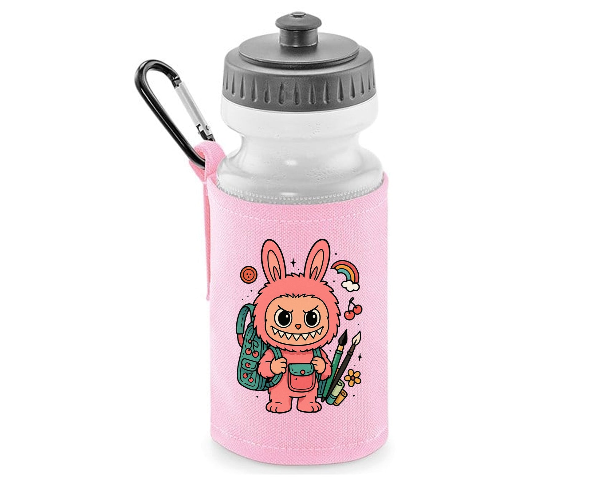 Back To School Kids Water Bottle, Labubu Printed Design, 500ml BPA Free Soft Water Bottle Included, Stylish Drink Bottle For School M8481