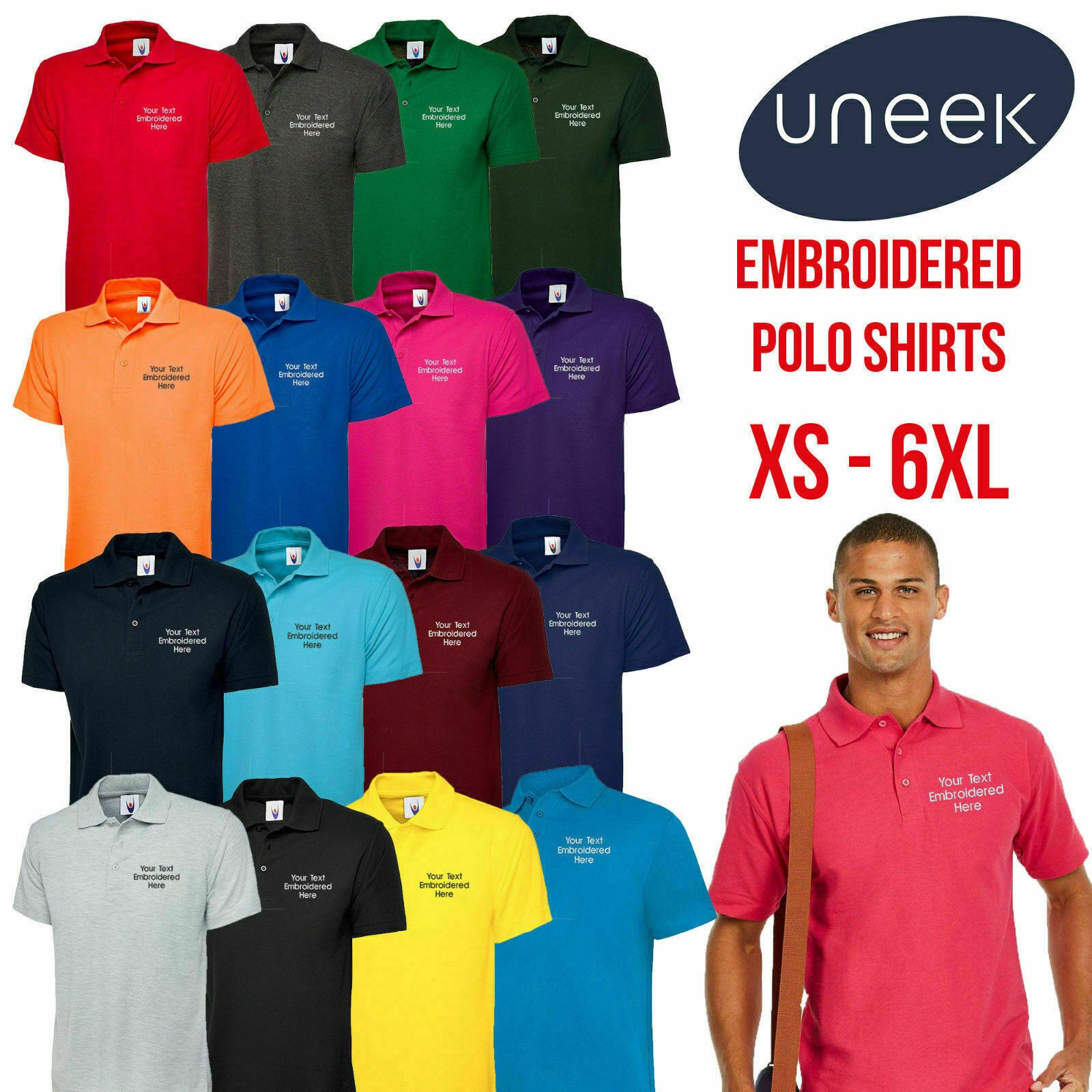 Custom Embroidered Men Polo Tshirt, Personalised Text/Design Shirt, Digitized Company Logo Monogrammed Polo Tee, Special Gift for Golf Lover