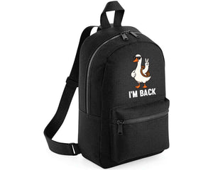 Back To School Kids Backpack, Duck I'm Back Printed Funny Cartoon Design Fashion Bag, Stylish, Lightweight & Ideal For Books, Supplies & Travel M8482