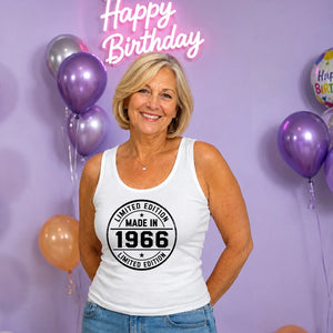 60th Birthday Tank Top Ladies Made in 1966 Limited Edition Vintage