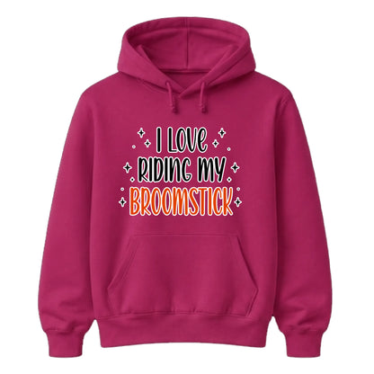 Magical broomstick quote graphic print Halloween hoodie