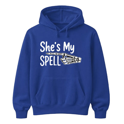 Magical couple skeleton hand spell Halloween Unisex Hoodie