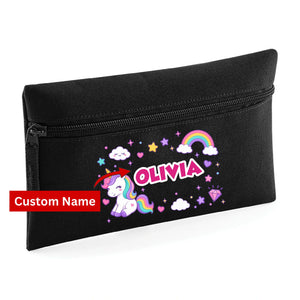 Unicorn Kids Quadra Pencil Case with Custom Name