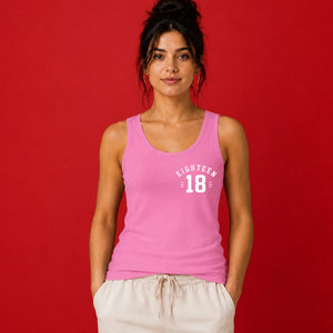 Main Character Energy Double Sided 18 Birthday Ladies Tank Top