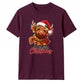 Cute fluffy highland cow winter Christmas Unisex T-Shirt