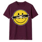 Edgy Ripped Smiley Face Anime Eyes Graphic Unisex T-Shirt