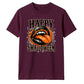 Spooky vampire fangs lips graphic Halloween Unisex t-shirt