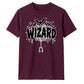 Spooky wizard cobweb bats graphic Halloween Unisex t-shirt
