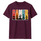 Vintage Retro Stripes Gamer Silhouette Graphic Unisex T-Shirt