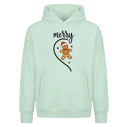 Matching Gingerbread Half Heart Christmas Oversized Hoodie