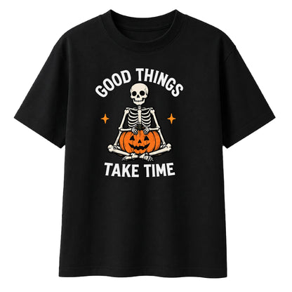 Meditating skeleton quote funny Halloween Oversized T-Shirt