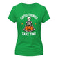 Meditating skeleton quote graphic Halloween ladies t-shirt