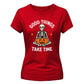 Meditating skeleton quote graphic Halloween ladies t-shirt