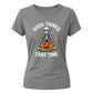 Meditating skeleton quote graphic Halloween ladies t-shirt