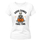 Meditating skeleton quote graphic Halloween ladies t-shirt
