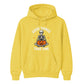 Meditating yoga skeleton pumpkin Halloween Unisex Hoodie