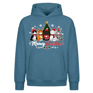 Delightful Festive Cats Meowy Christmas Oversized Hoodie