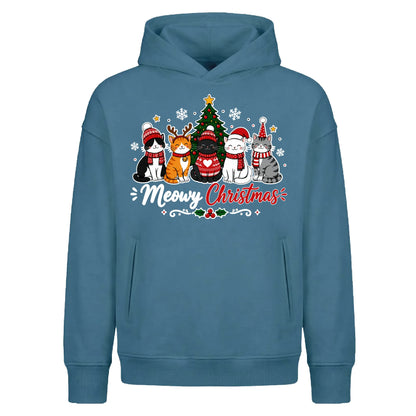 Delightful Festive Cats Meowy Christmas Oversized Hoodie