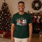 Meowy Festive Kittens Tree Graphic Christmas Unisex T-Shirt