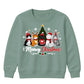 Meowy Kittens Festive Tree Graphic Christmas Kids Sweatshirt