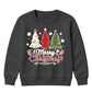 Merry Christmas Three Trees Art Christmas Kids Sweatshirt