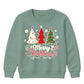 Merry Christmas Three Trees Art Christmas Kids Sweatshirt