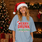 Merry Drunk I'm Christmas Slogan Graphic Christmas Oversized T-Shirt