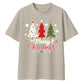 Merry Festive Three Trees Print Christmas Oversized T-Shirt