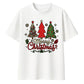 Merry Festive Three Trees Print Christmas Oversized T-Shirt