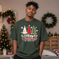 Merry Festive Three Trees Print Christmas Oversized T-Shirt