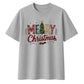 Merry Festive Tree Typography Christmas Oversized T-Shirt