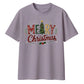 Merry Festive Tree Typography Christmas Oversized T-Shirt