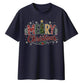 Merry Festive Tree Typography Christmas Oversized T-Shirt