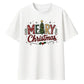 Merry Festive Tree Typography Christmas Oversized T-Shirt